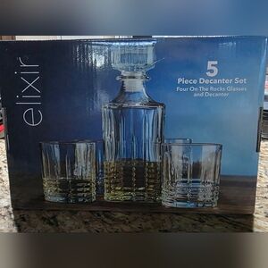 5-Piece Glass Decanter Set - Clear